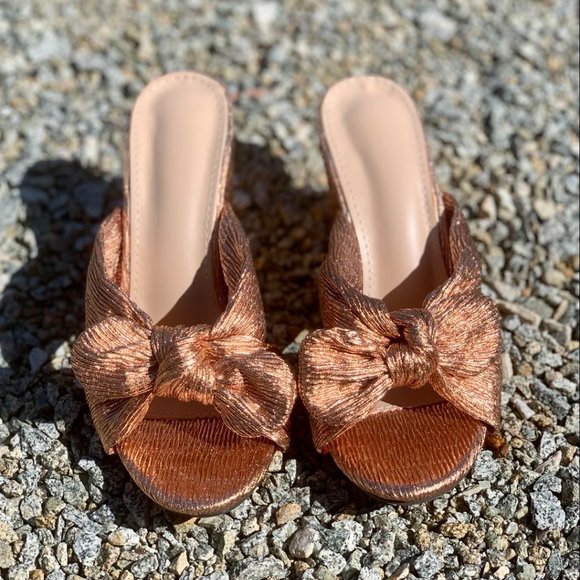 Knot Metalic Mules - Party Sandal - Picture 1 of 6